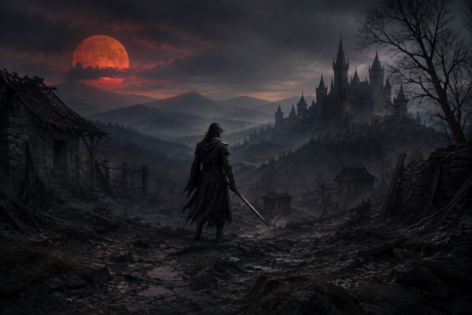 Mørk middelalderverden inspireret af The Blood of Dawnwalker